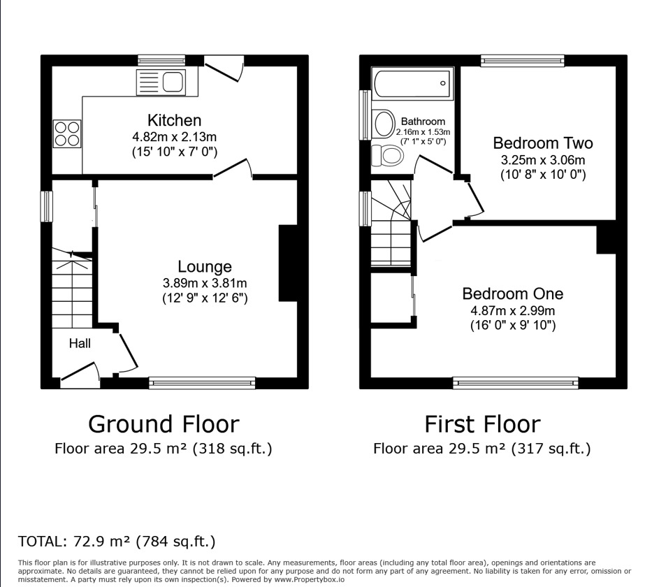 Floorplan of 2 bedroom Semi Detached House to rent, Norfolk Road, Walton-le-Dale, Lancashire, PR5
