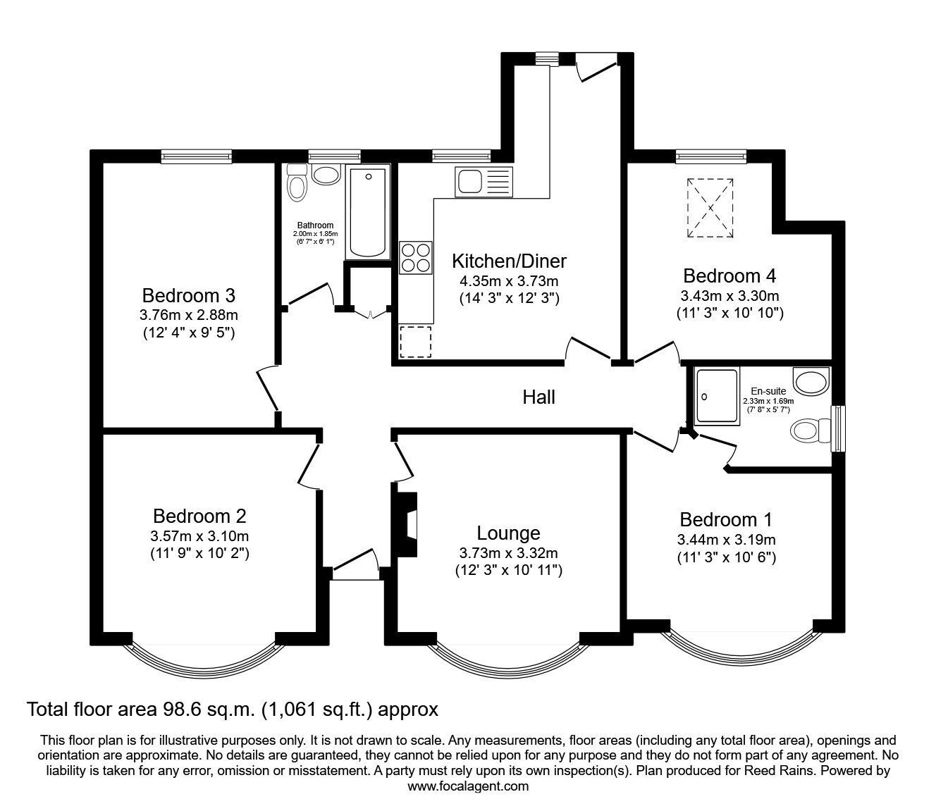 Floorplan of 4 bedroom Detached Bungalow to rent, Cinnamon Hill Drive North, Walton-le-Dale, Preston, PR5