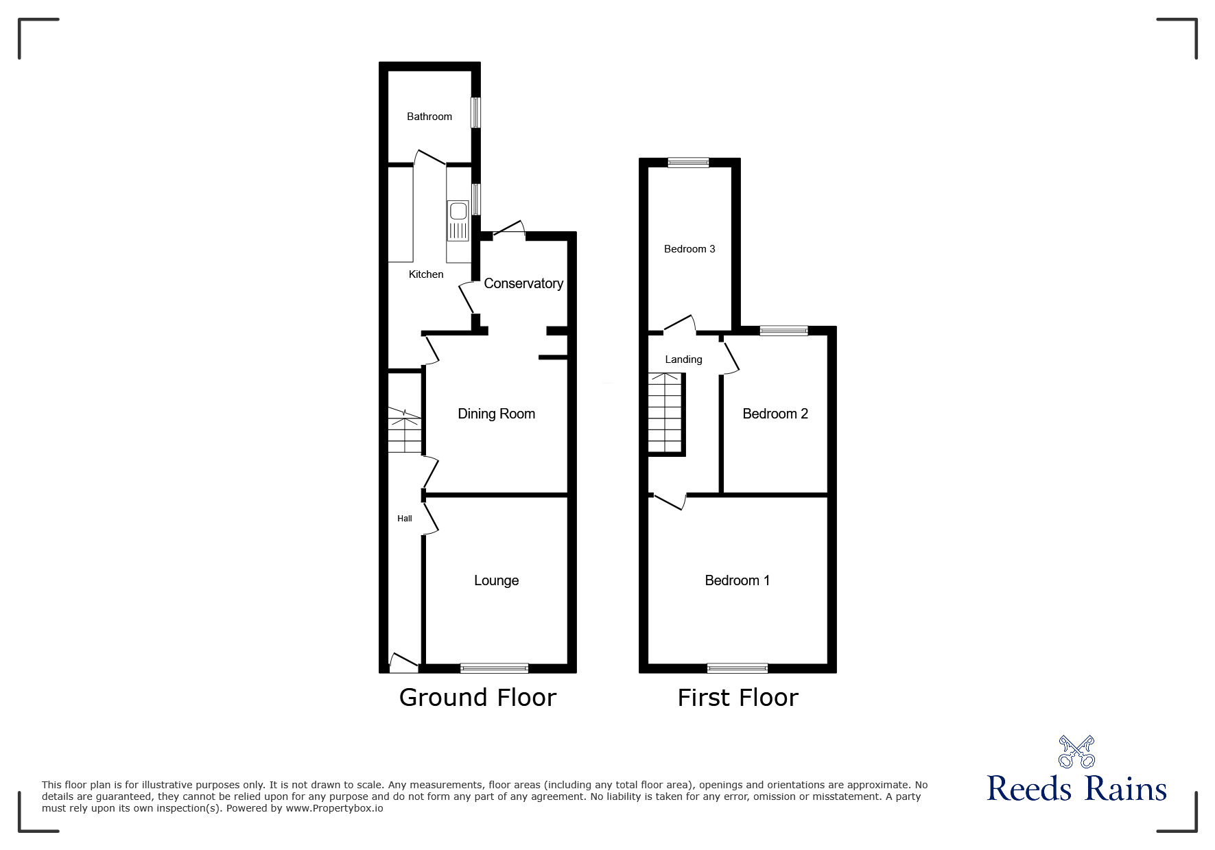 Floorplan of 3 bedroom Mid Terrace House for sale, St. Marys Road, Bamber Bridge, Lancashire, PR5