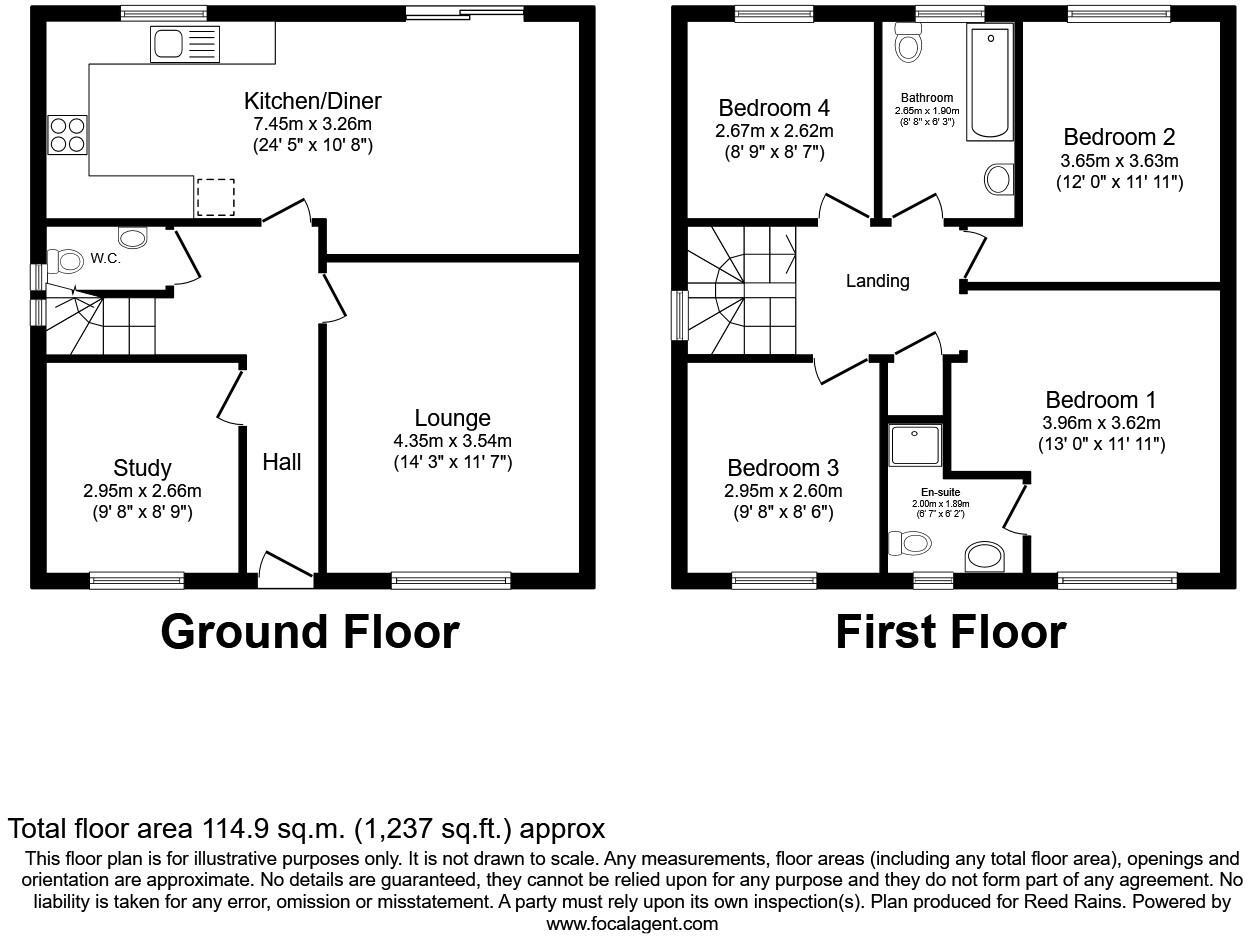 Floorplan of 4 bedroom Detached House for sale, Walnutwood Avenue, Bamber Bridge, Lancashire, PR5