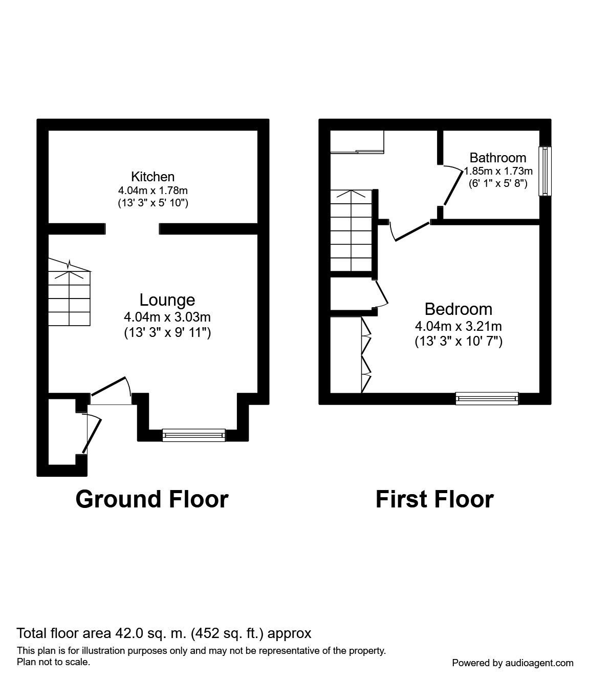 Floorplan of 1 bedroom Semi Detached House to rent, Lostock View, Lostock Hall, Lancashire, PR5