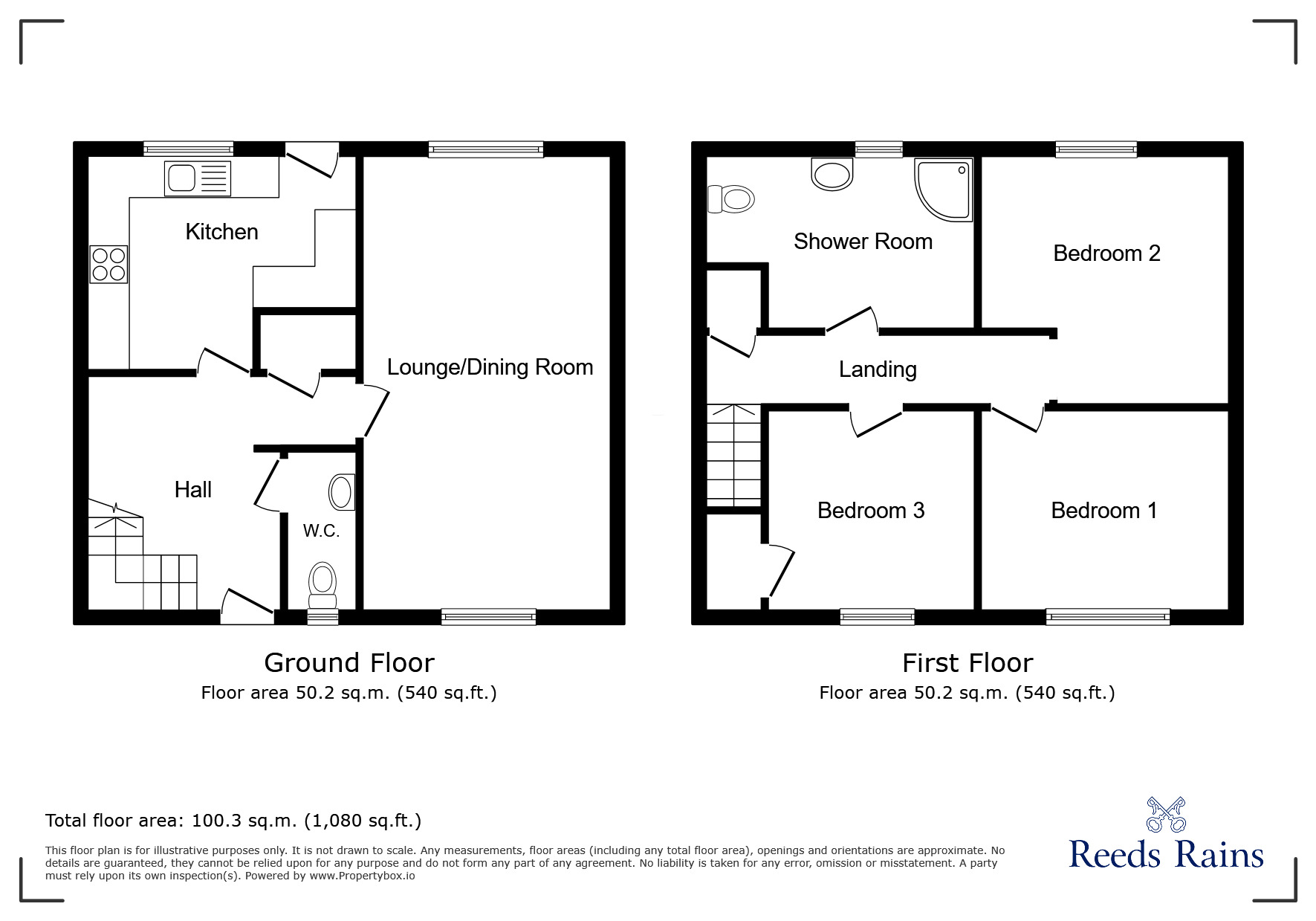 Floorplan of 3 bedroom Mid Terrace House for sale, Barn Meadow, Bamber Bridge, Lancashire, PR5