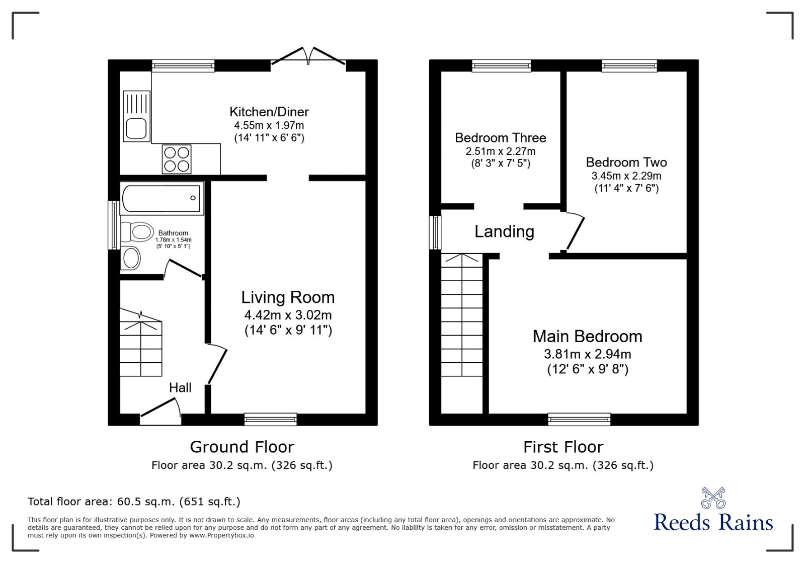 Floorplan of 3 bedroom Semi Detached House to rent, Stockdale Crescent, Bamber Bridge, Lancashire, PR5