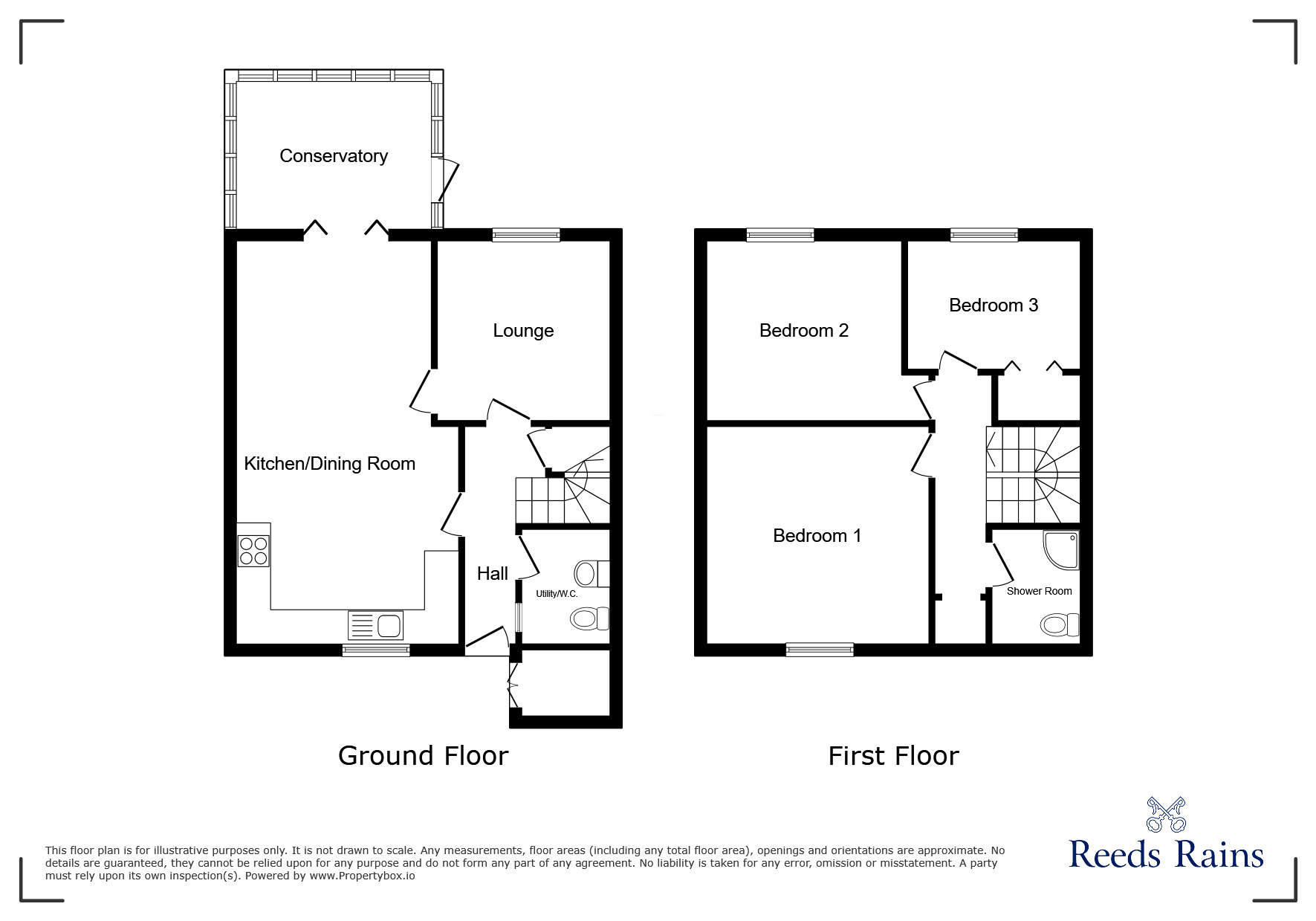 Floorplan of 3 bedroom End Terrace House for sale, Homestead, Bamber Bridge, Lancashire, PR5