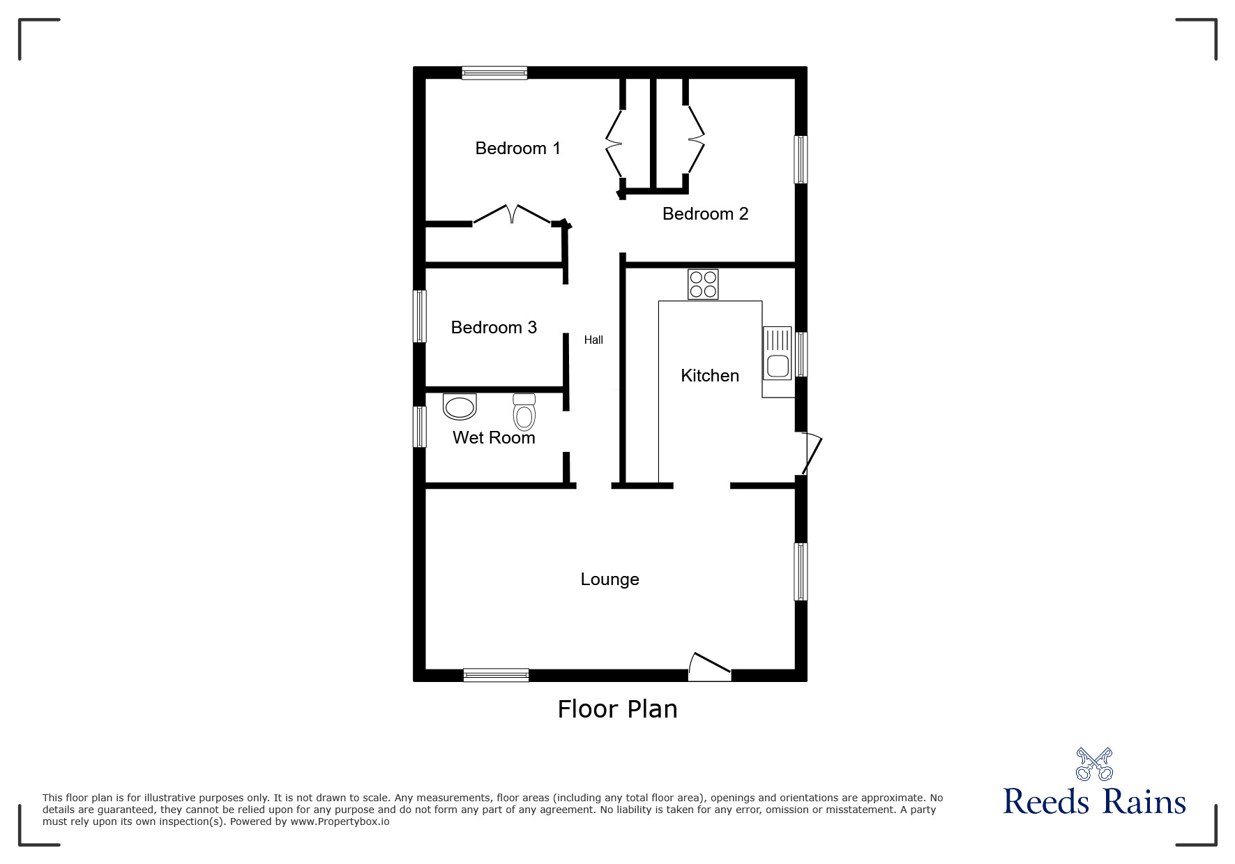 Floorplan of 2 bedroom  Property for sale, Oakland Glen, Walton-le-Dale, Lancashire, PR5