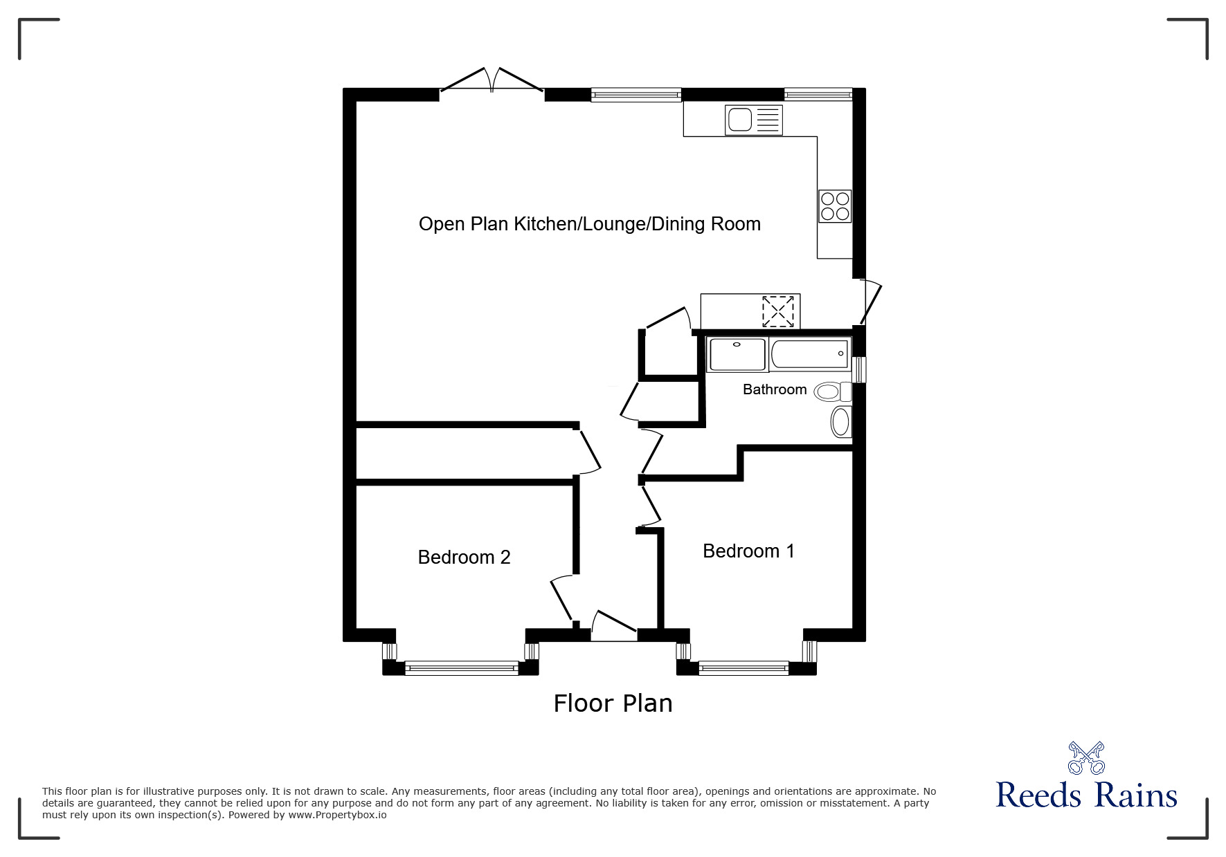 Floorplan of 2 bedroom Detached Bungalow for sale, Brookbridge Close, Walton-le-Dale, Lancashire, PR5