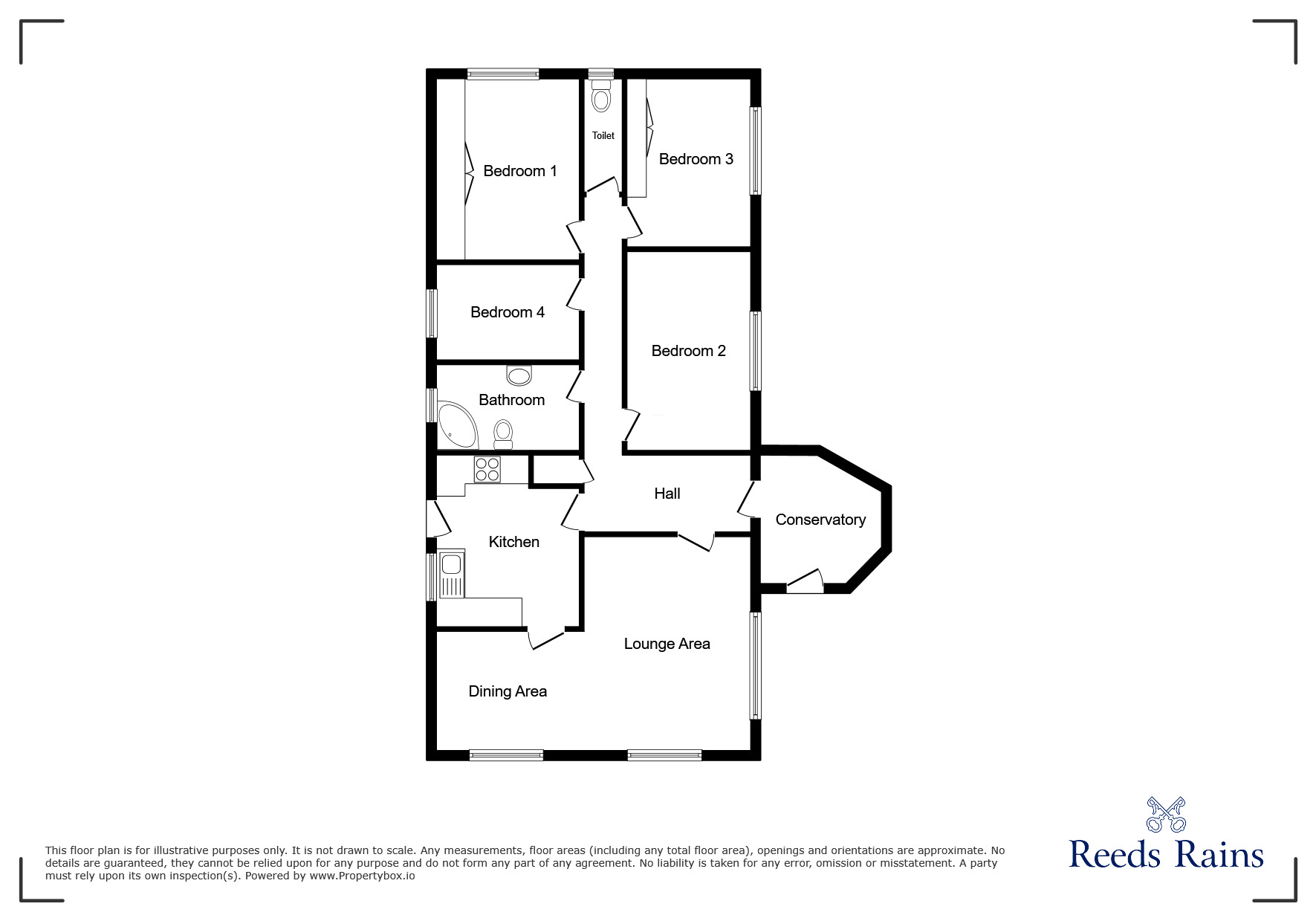 Floorplan of 4 bedroom Detached Bungalow for sale, Hennel Lane, Walton-le-Dale, Lancashire, PR5