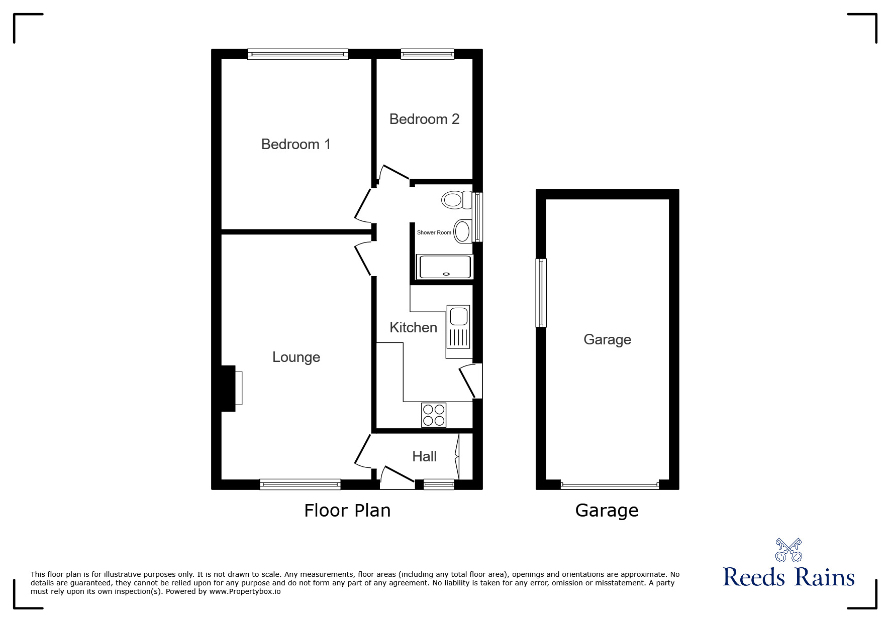 Floorplan of 2 bedroom Semi Detached Bungalow for sale, Holker Close, Hoghton, Lancashire, PR5