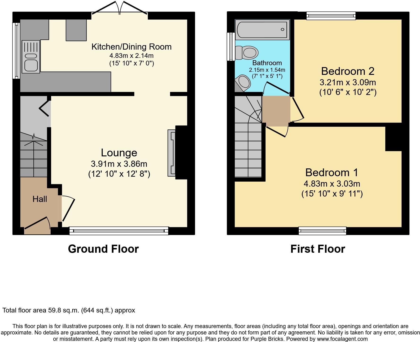Floorplan of 2 bedroom Semi Detached House for sale, Norfolk Road, Walton-le-Dale, Lancashire, PR5