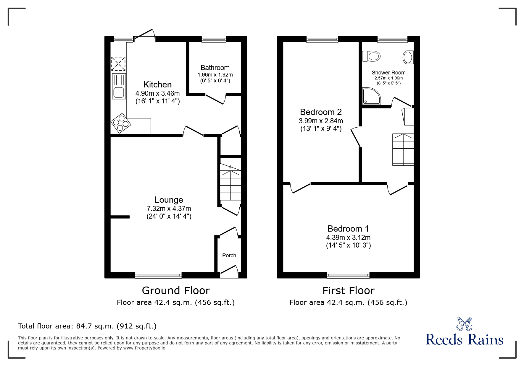 Floorplan of 2 bedroom Mid Terrace House for sale, Station Road, Bamber Bridge, Lancashire, PR5