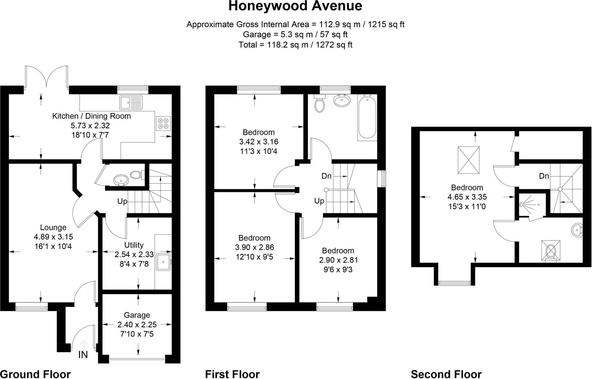 Floorplan of 4 bedroom Detached House for sale, Honeywood Avenue, Bamber Bridge, Preston, PR5