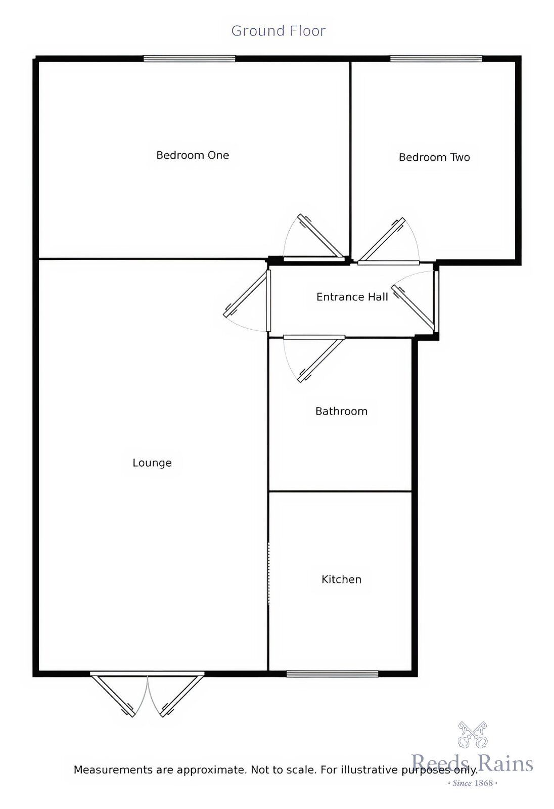 Floorplan of 2 bedroom  Flat to rent, Fareham Close, Walton-le-Dale, Lancashire, PR5