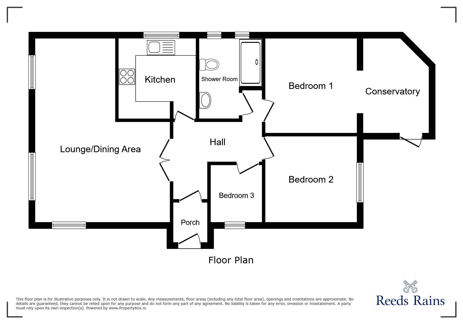 Floorplan of 3 bedroom Detached Bungalow for sale, Fowler Close, Hoghton, Lancashire, PR5