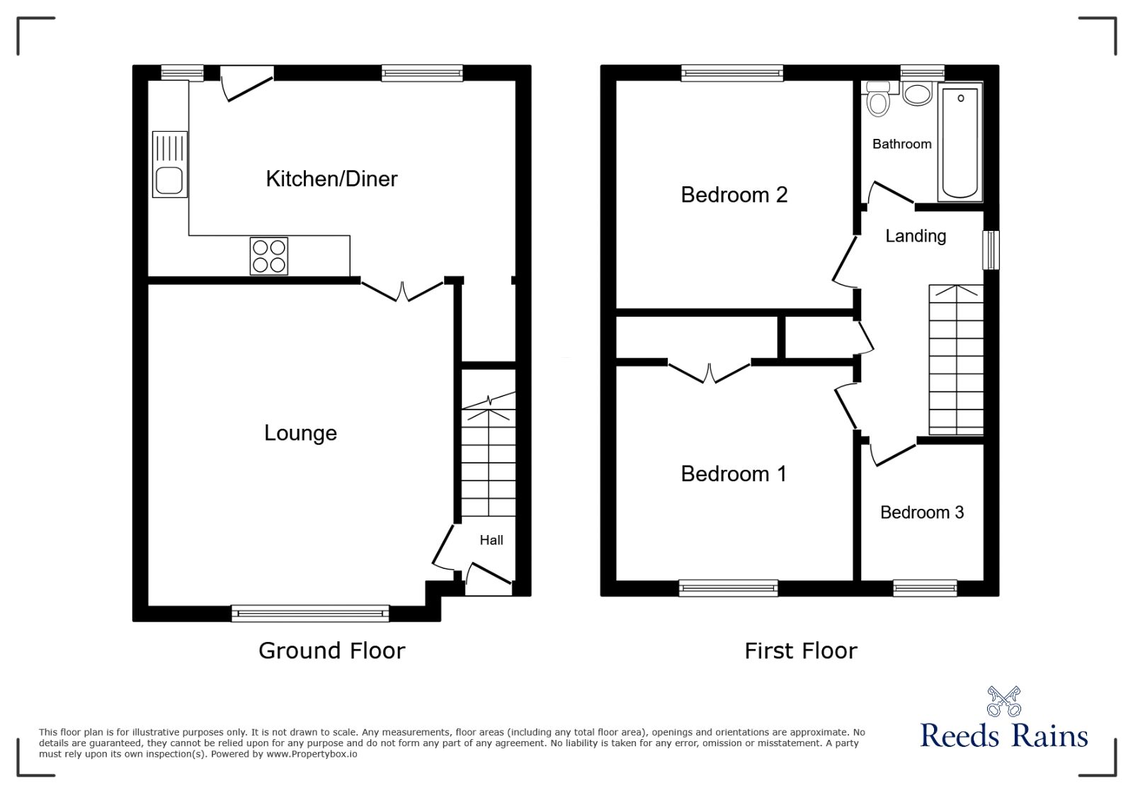 Floorplan of 3 bedroom Semi Detached House for sale, Withy Grove Crescent, Bamber Bridge, Lancashire, PR5