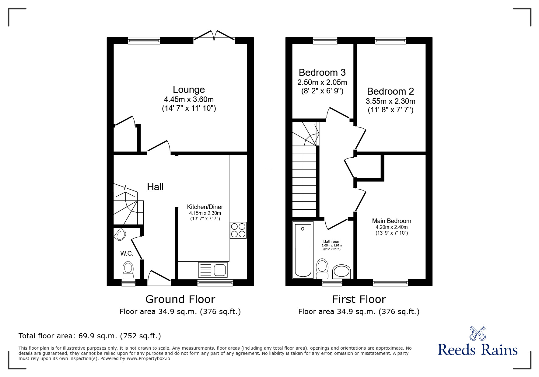 Floorplan of 3 bedroom End Terrace House for sale, Rosebay Gardens, Higher Walton, Lancashire, PR5