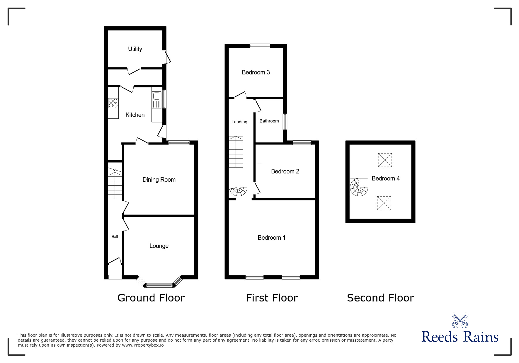 Floorplan of 4 bedroom Mid Terrace House for sale, Victoria Road, Walton-le-Dale, Lancashire, PR5