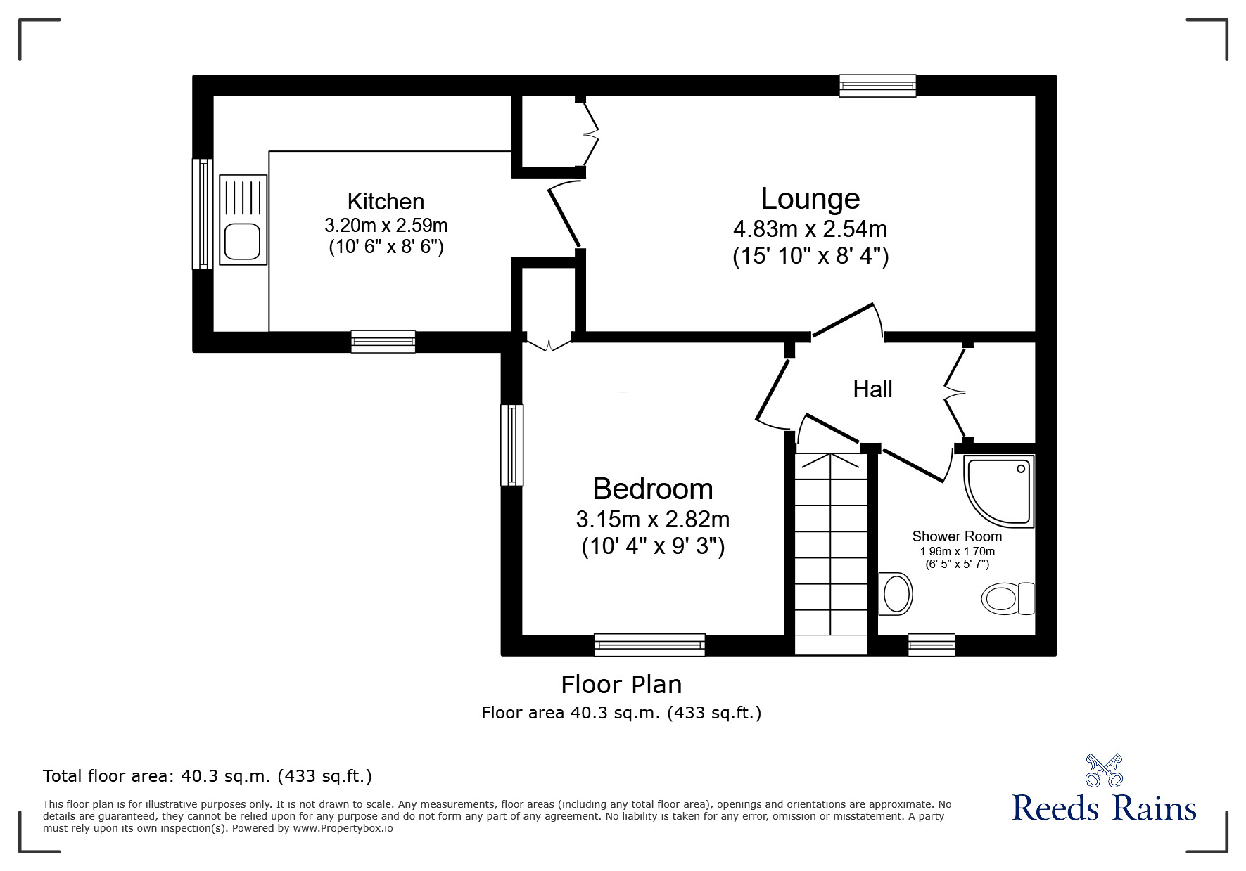 Floorplan of 1 bedroom Flat for sale, Pages Court, Lostock Hall, Lancashire, PR5