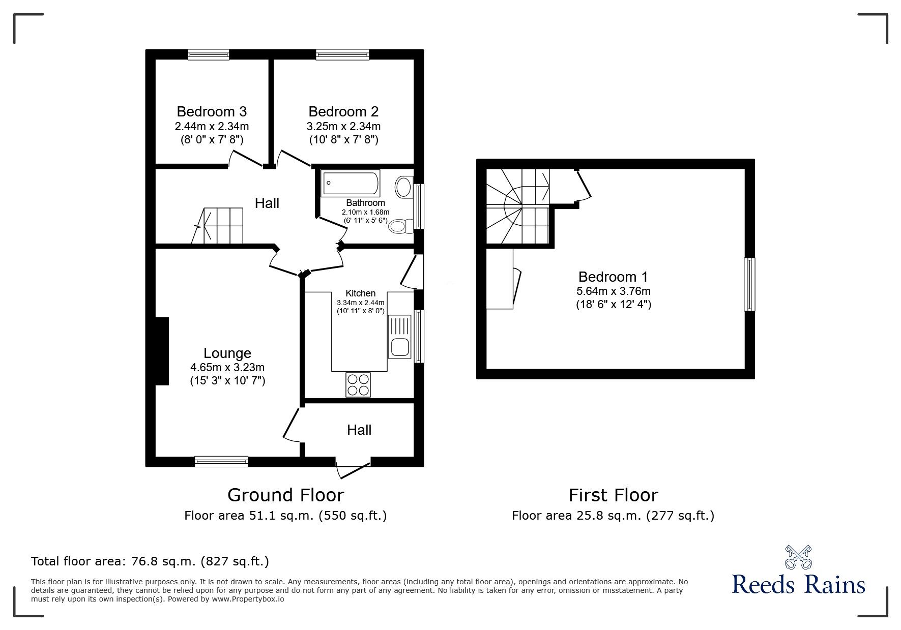 Floorplan of 3 bedroom Semi Detached Bungalow for sale, Old Hall Drive, Bamber Bridge, Lancashire, PR5