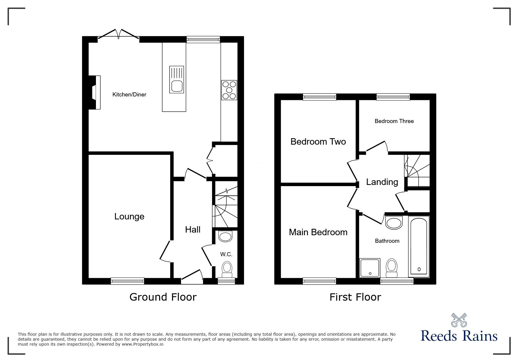 Floorplan of 3 bedroom Detached House to rent, Spinners Avenue, Bamber Bridge, Lancashire, PR5