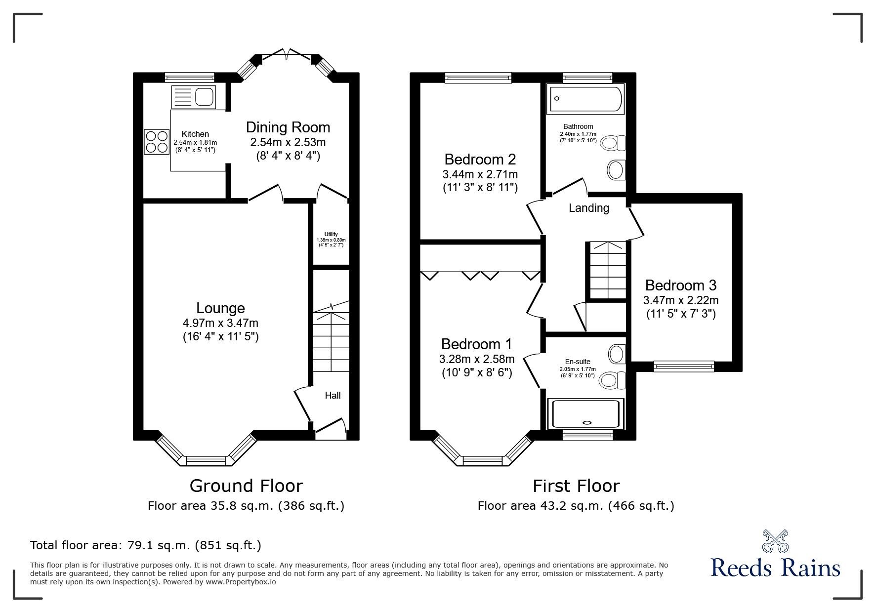 Floorplan of 3 bedroom Detached House for sale, Dorchester Avenue, Walton-le-Dale, Lancashire, PR5