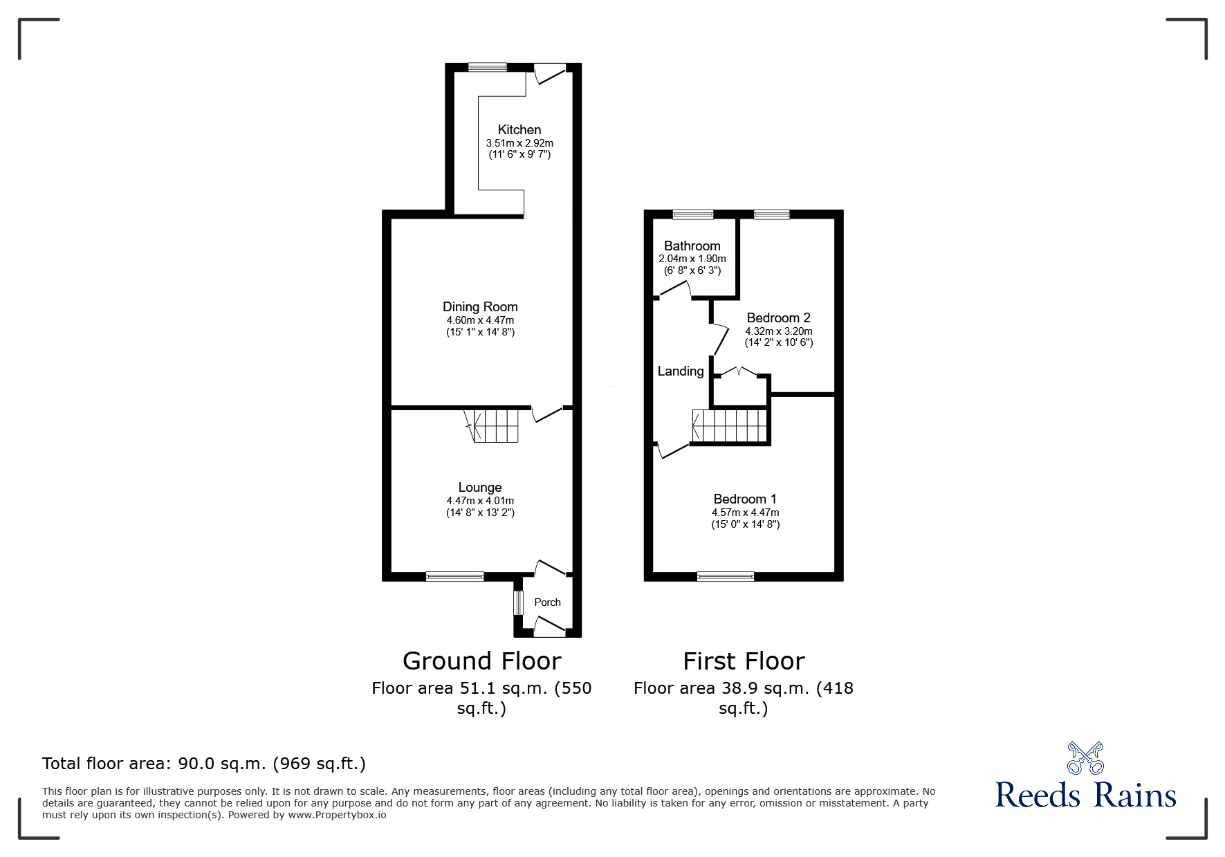 Floorplan of 2 bedroom Mid Terrace House for sale, Alma Row, Hoghton, Lancashire, PR5