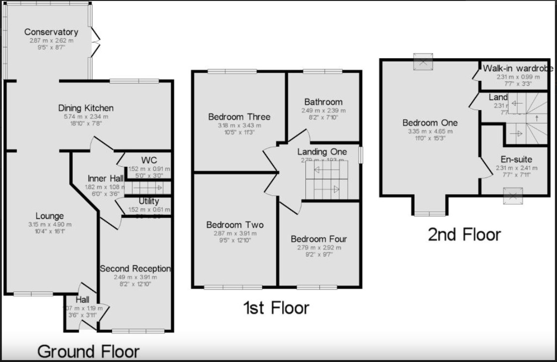 Floorplan of 4 bedroom Detached House for sale, Honeywood Avenue, Bamber Bridge, Preston, PR5