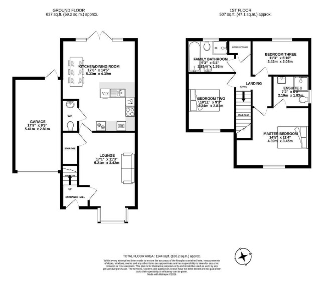 Floorplan of 3 bedroom Detached House for sale, Spinners Avenue, Bamber Bridge, Lancashire, PR5