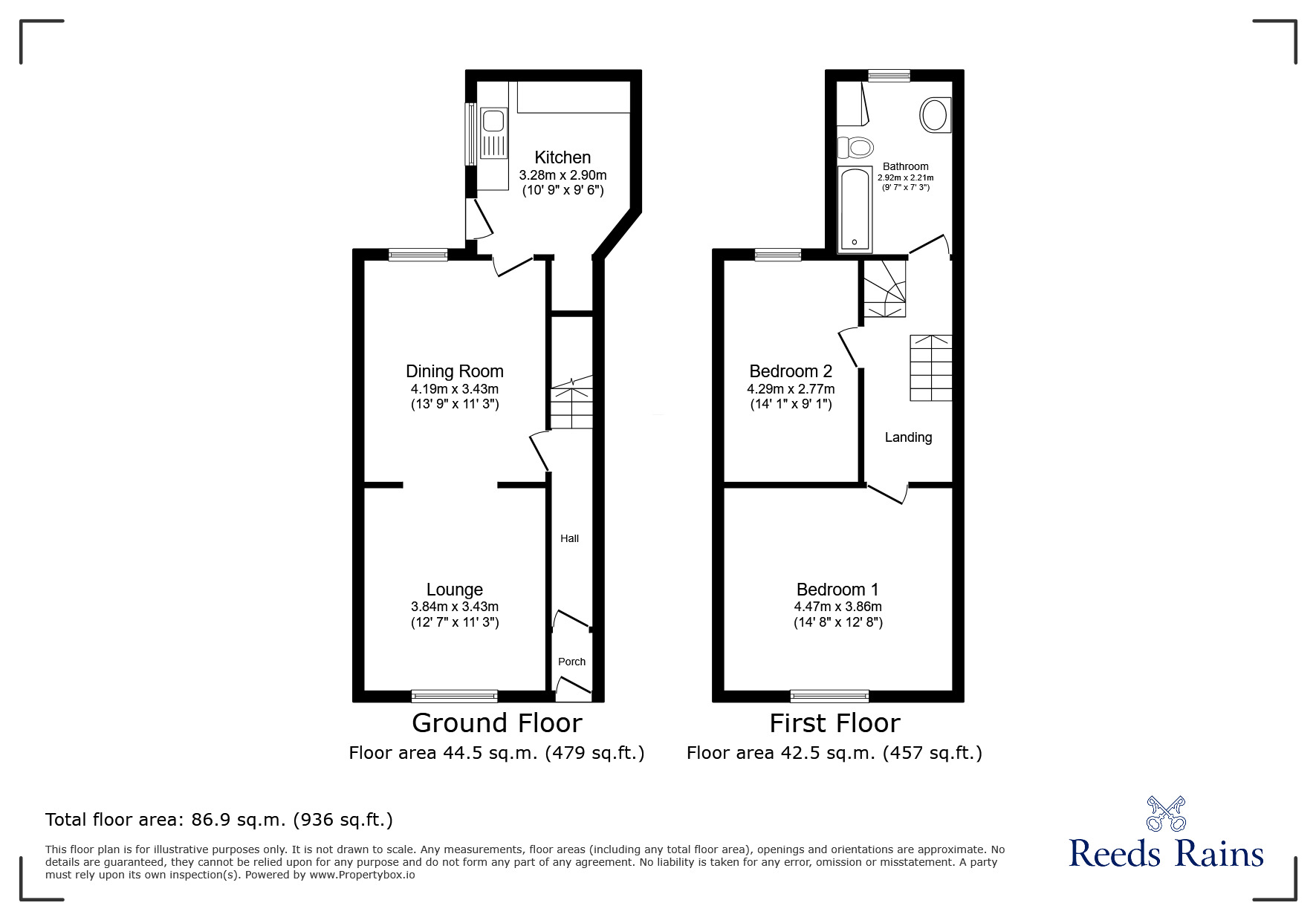 Floorplan of 2 bedroom Mid Terrace House for sale, Station Road, Bamber Bridge, Lancashire, PR5