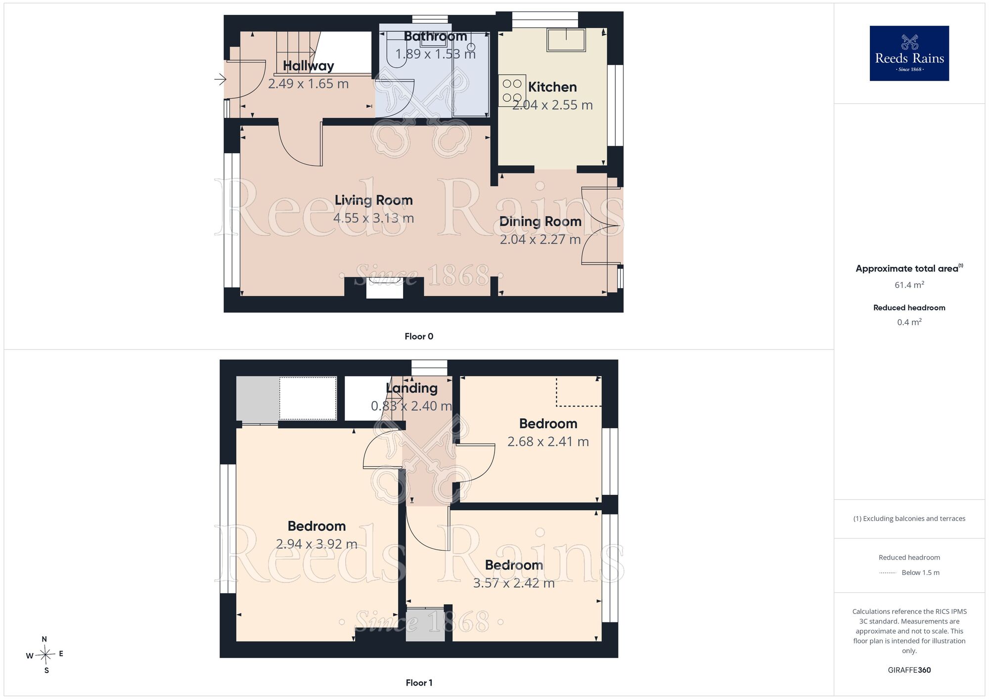 Floorplan of 3 bedroom Semi Detached House for sale, Stockdale Crescent, Bamber Bridge, Lancashire, PR5