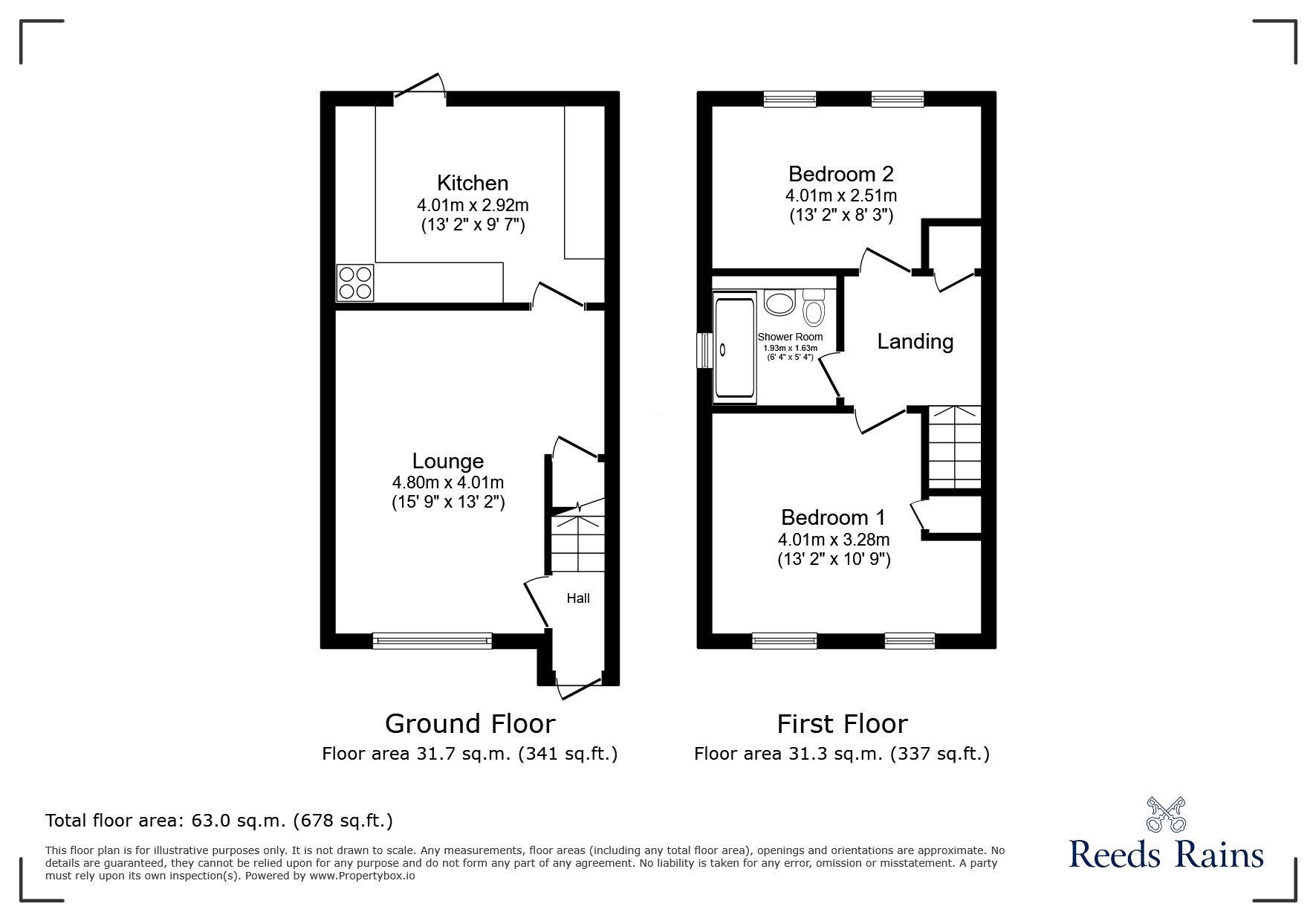 Floorplan of 2 bedroom Semi Detached House for sale, Moss Bridge Park, Lostock Hall, Lancashire, PR5