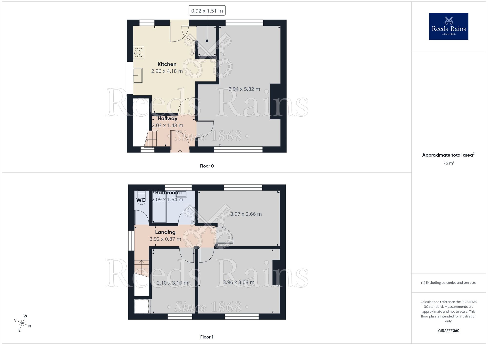 Floorplan of 3 bedroom Semi Detached House for sale, Queensway, Bamber Bridge, Lancashire, PR5