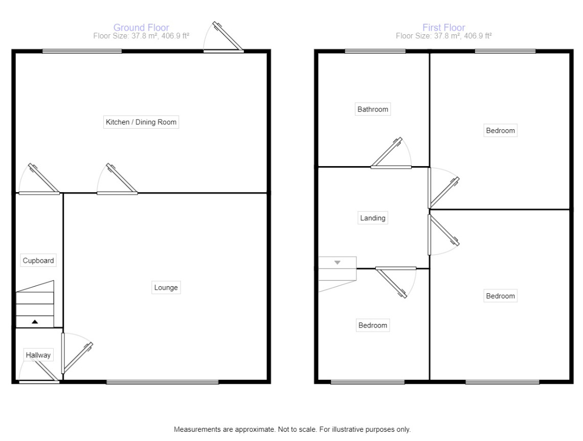 Floorplan of 3 bedroom Mid Terrace House for sale, Lodge Close, Bamber Bridge, Lancashire, PR5