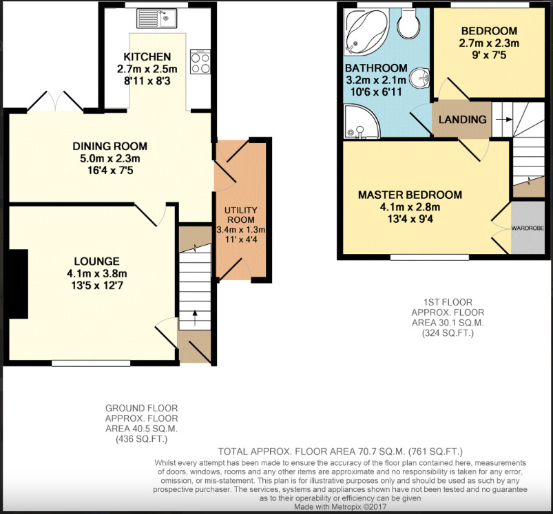 Floorplan of 2 bedroom Semi Detached House for sale, Windsor Road, Walton-le-Dale, Lancashire, PR5