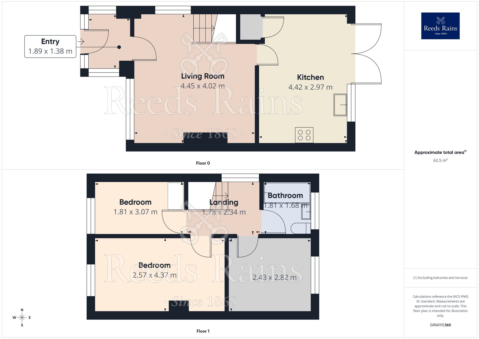 Floorplan of 3 bedroom Semi Detached House for sale, Langden Crescent, Bamber Bridge, Lancashire, PR5