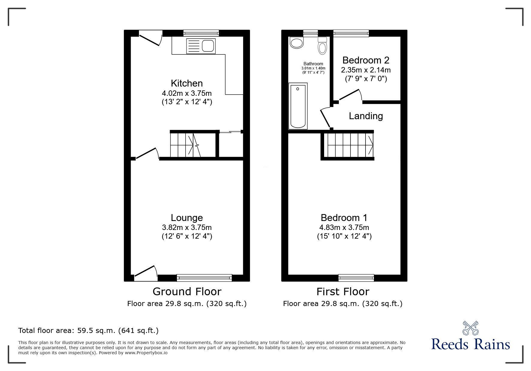 Floorplan of 2 bedroom Mid Terrace House to rent, Tyne Street, Bamber Bridge, Lancashire, PR5