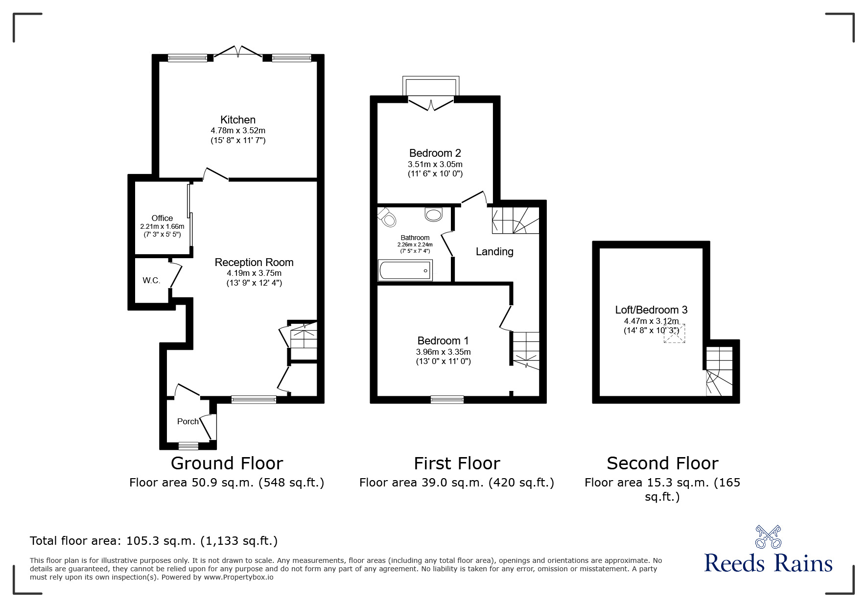 Floorplan of 2 bedroom Mid Terrace House for sale, Walton Green, Walton-le-Dale, Lancashire, PR5