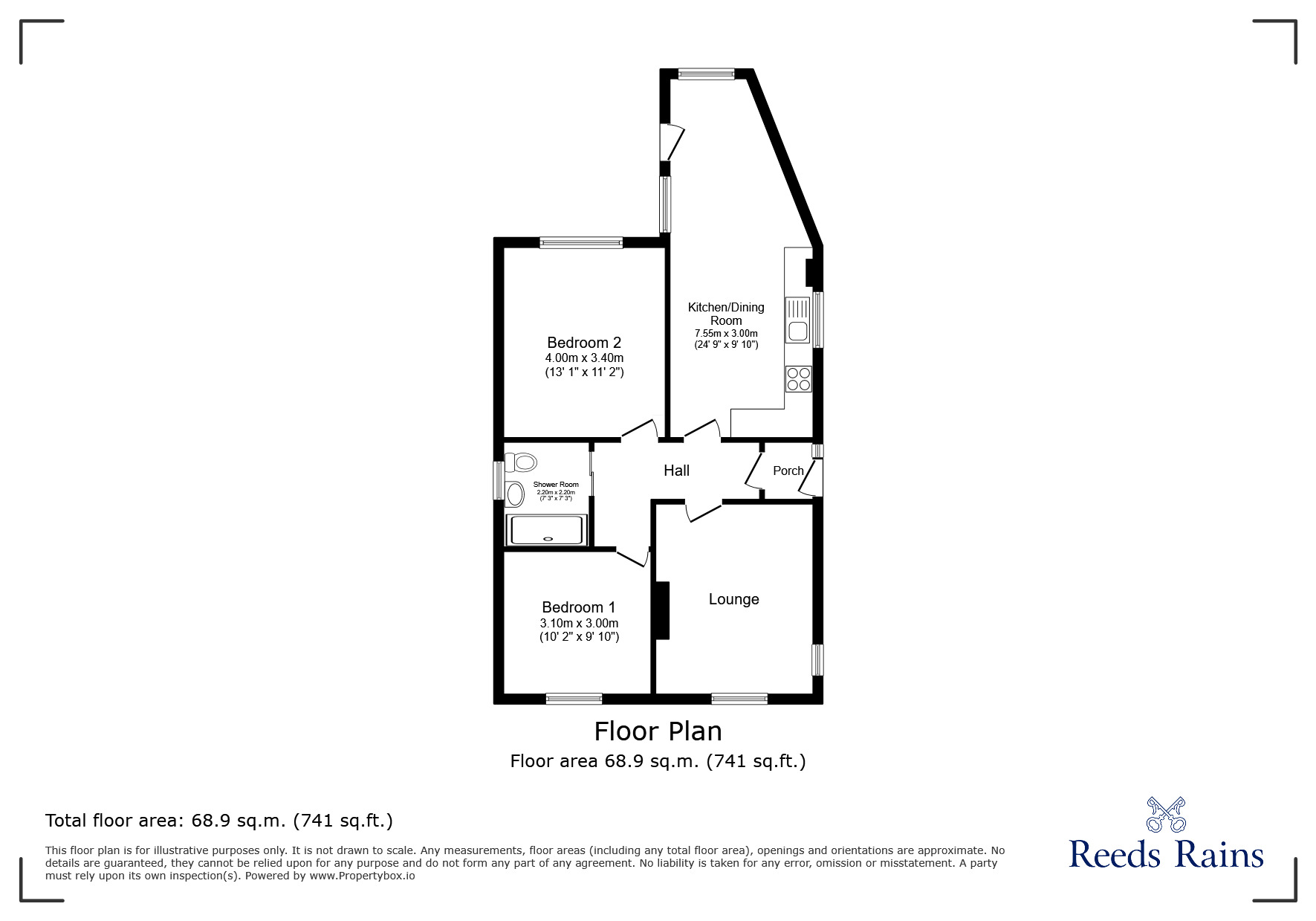 Floorplan of 2 bedroom Detached Bungalow for sale, Duddle Lane, Walton-le-Dale, Lancashire, PR5