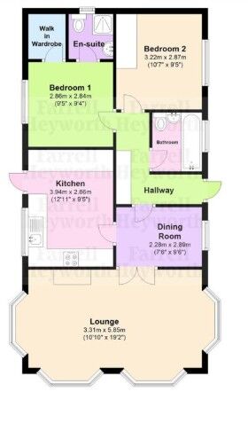 Floorplan of 2 bedroom Detached Property for sale, Oakland Glen, Walton-le-Dale, Lancashire, PR5
