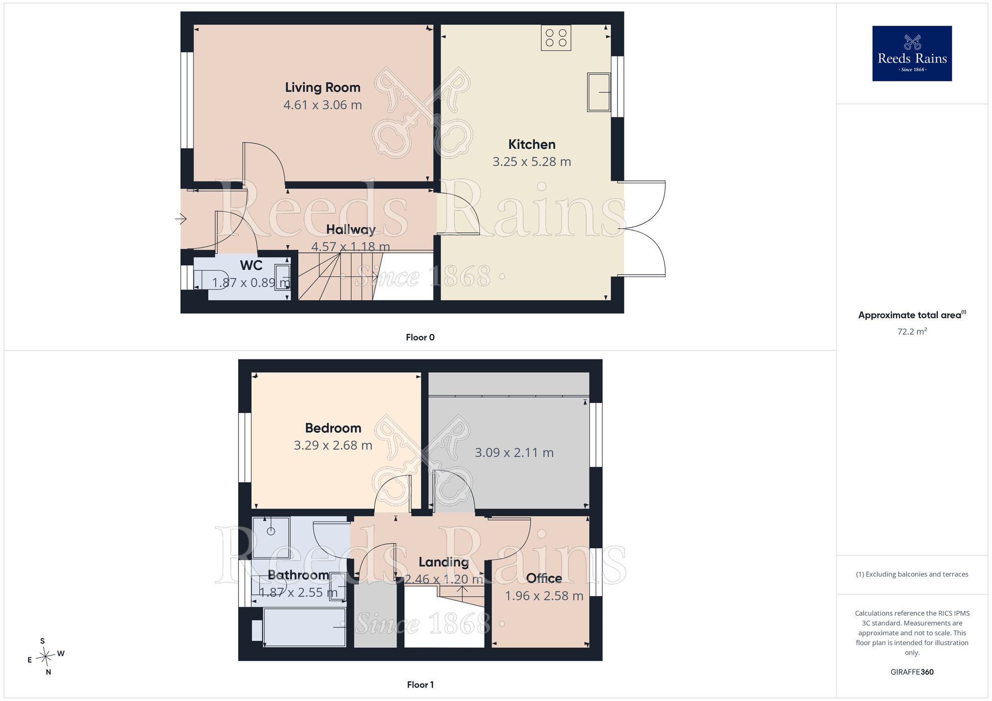 Floorplan of 3 bedroom Semi Detached House for sale, Spinners Avenue, Bamber Bridge, Lancashire, PR5