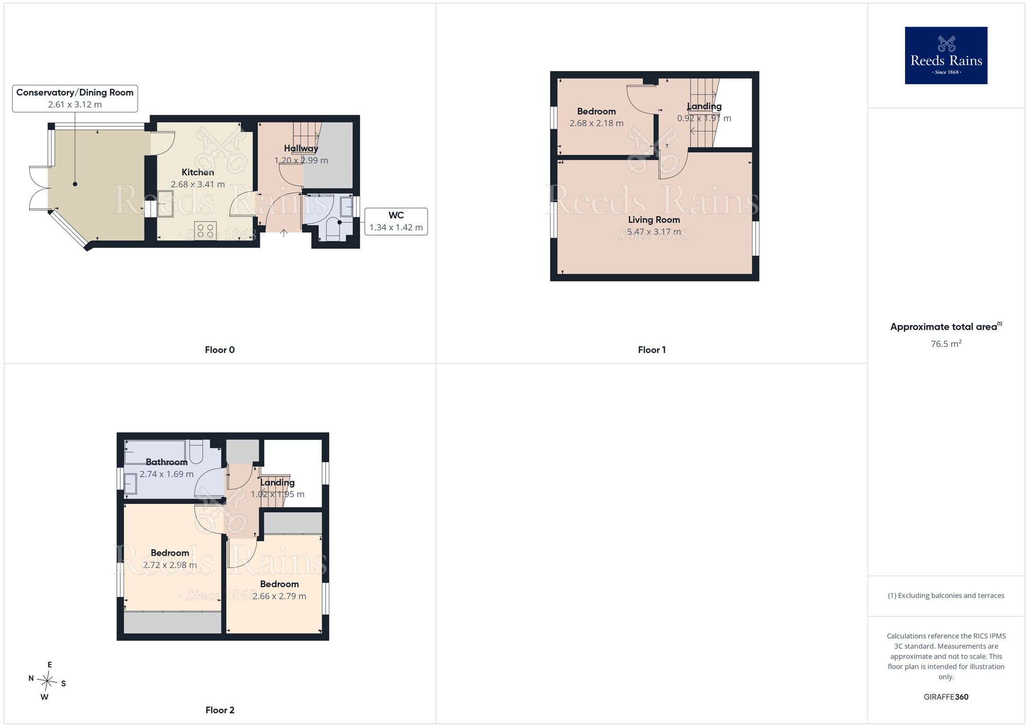 Floorplan of 3 bedroom Mid Terrace House for sale, Holland House Road, Walton-le-Dale, Lancashire, PR5