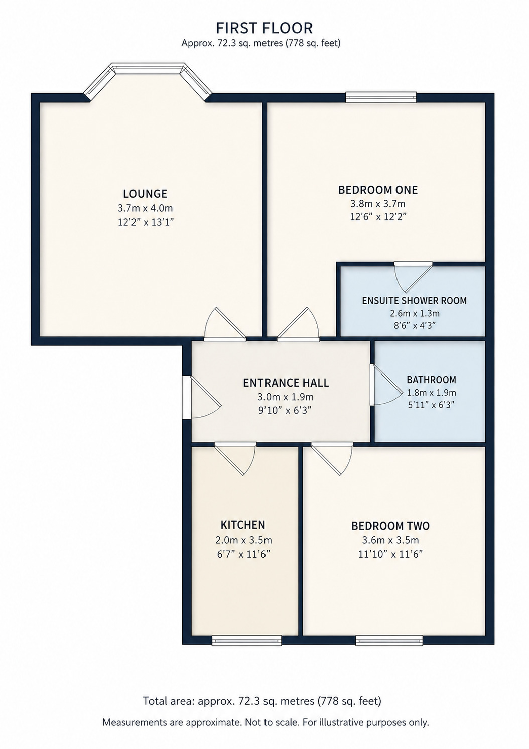 Floorplan of 2 bedroom Flat for sale, Firbank, Bamber Bridge, Lancashire, PR5