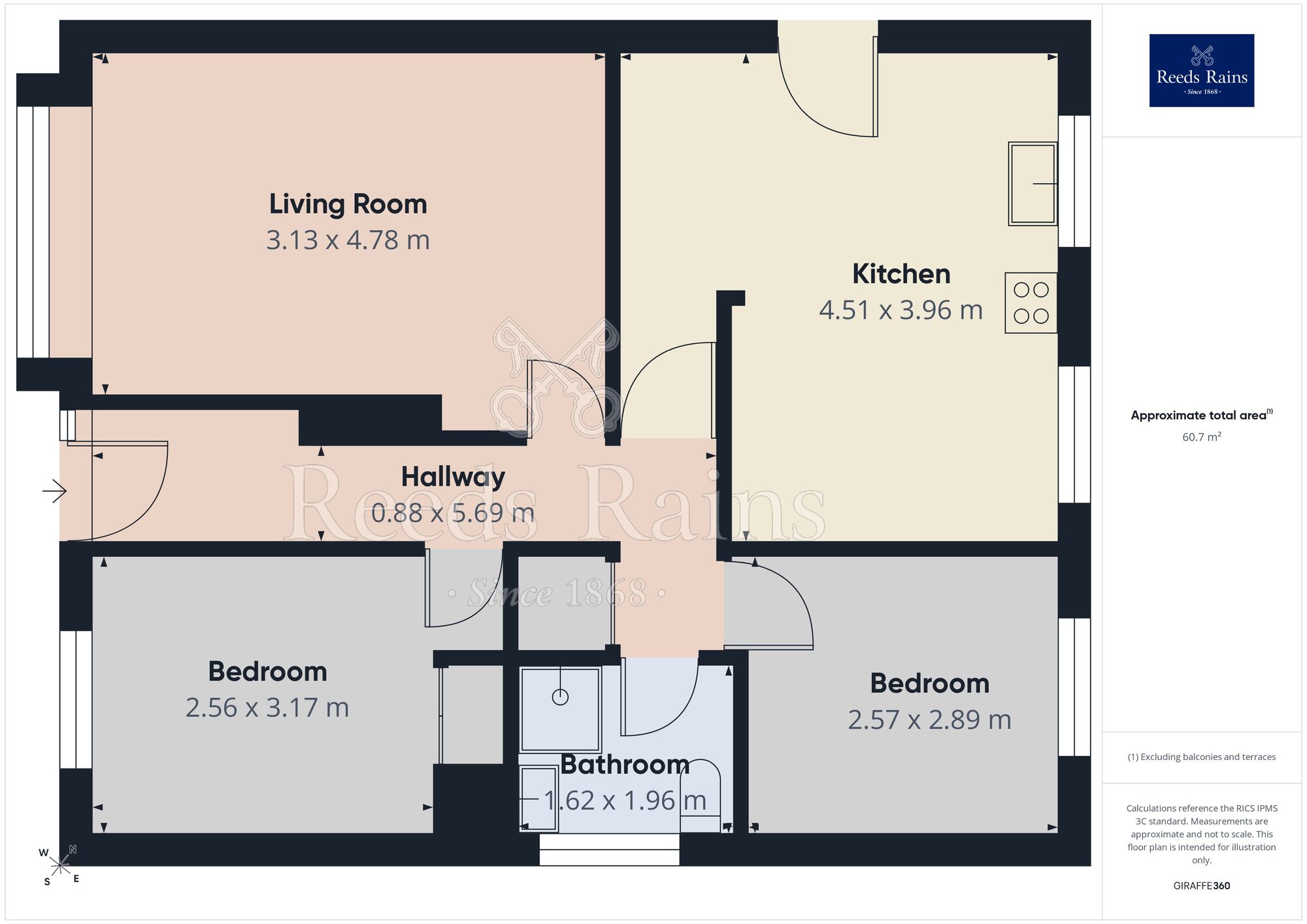 Floorplan of 2 bedroom Detached Bungalow for sale, Rossall Close, Hoghton, Lancashire, PR5