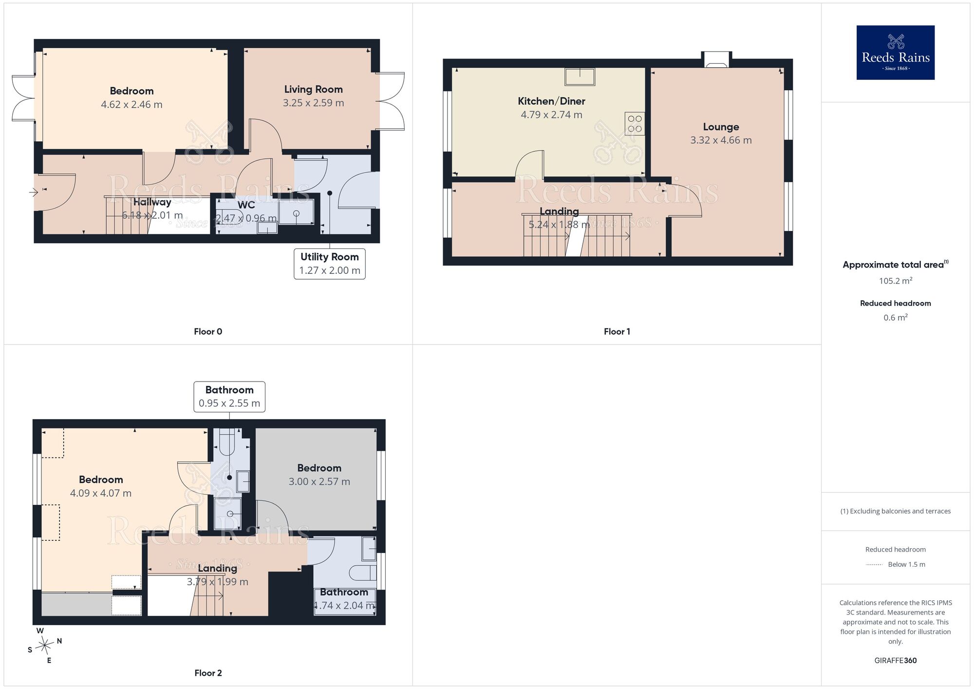 Floorplan of 3 bedroom Mid Terrace House for sale, Antigua Drive, Lower Darwen, Lancashire, BB3