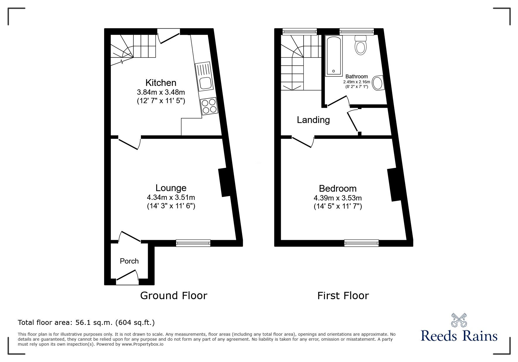 Floorplan of 1 bedroom End Terrace House to rent, Station Road, Bamber Bridge, Lancashire, PR5