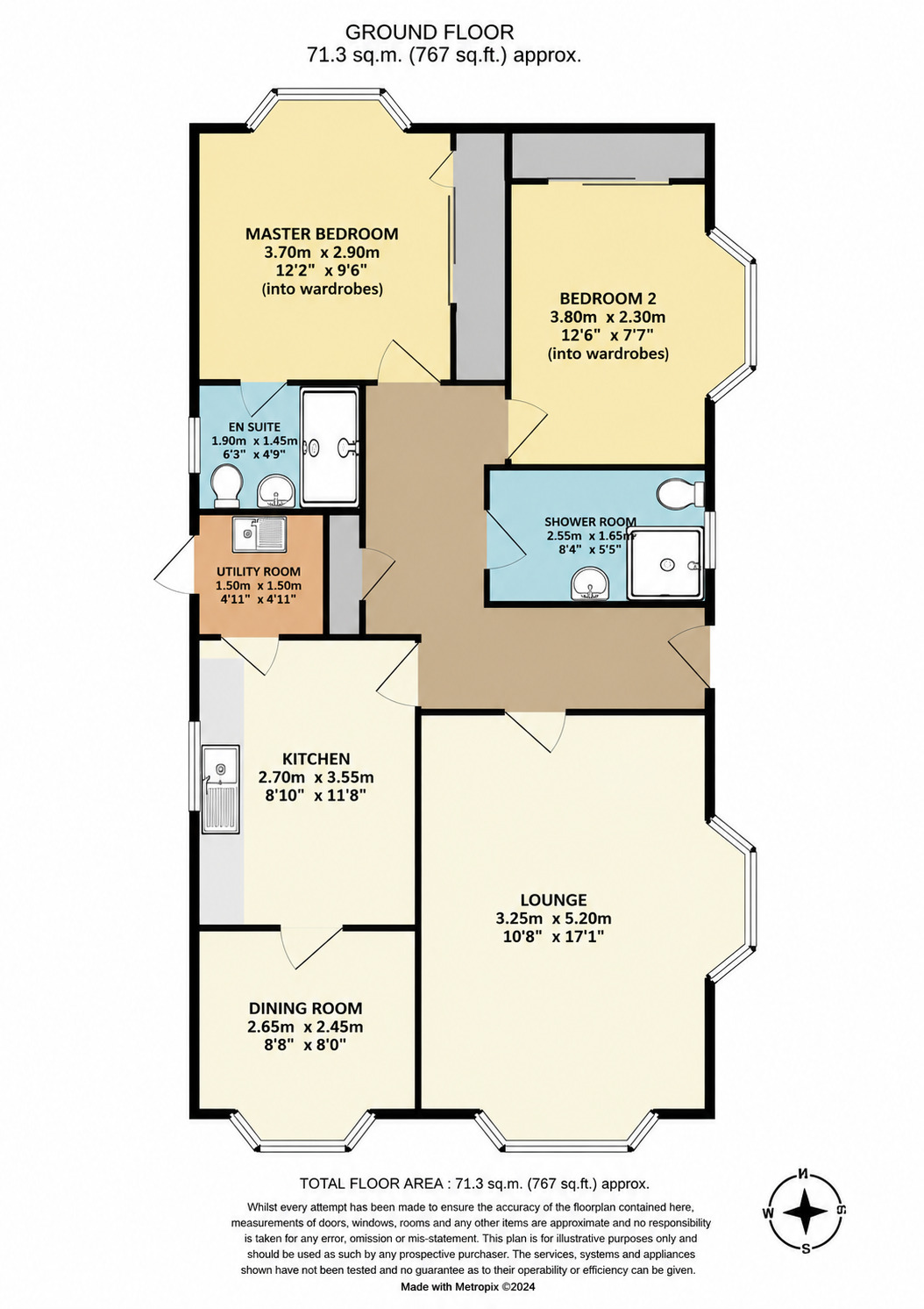 Floorplan of 2 bedroom Detached Property for sale, Oakland Glen, Walton-le-Dale, Lancashire, PR5