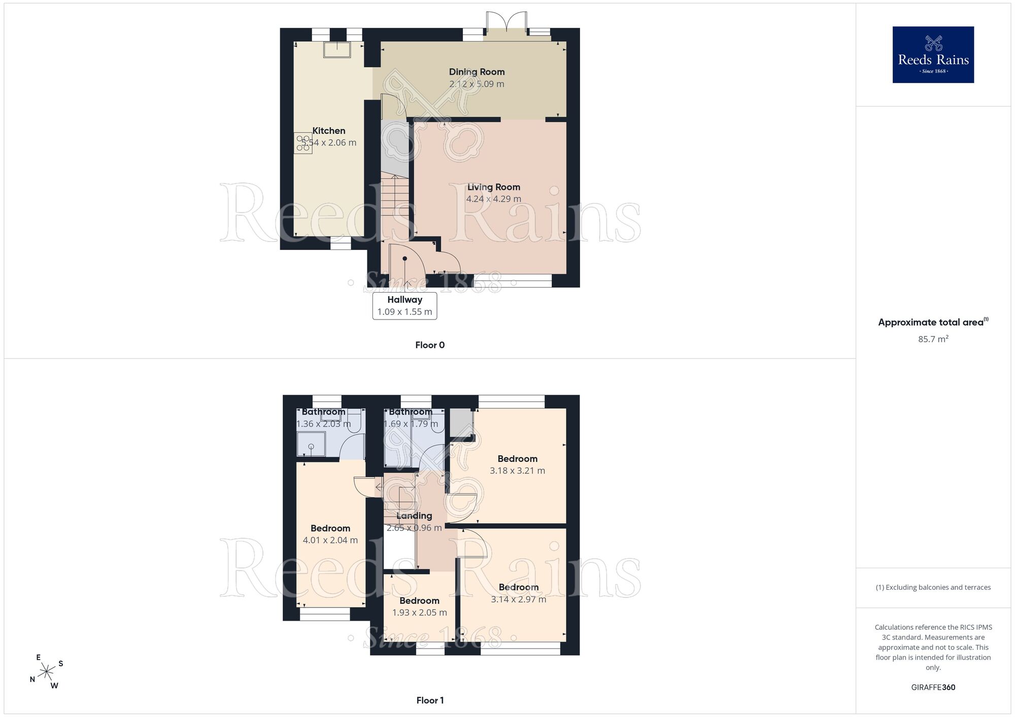 Floorplan of 4 bedroom Semi Detached House for sale, West View, Bamber Bridge, Lancashire, PR5