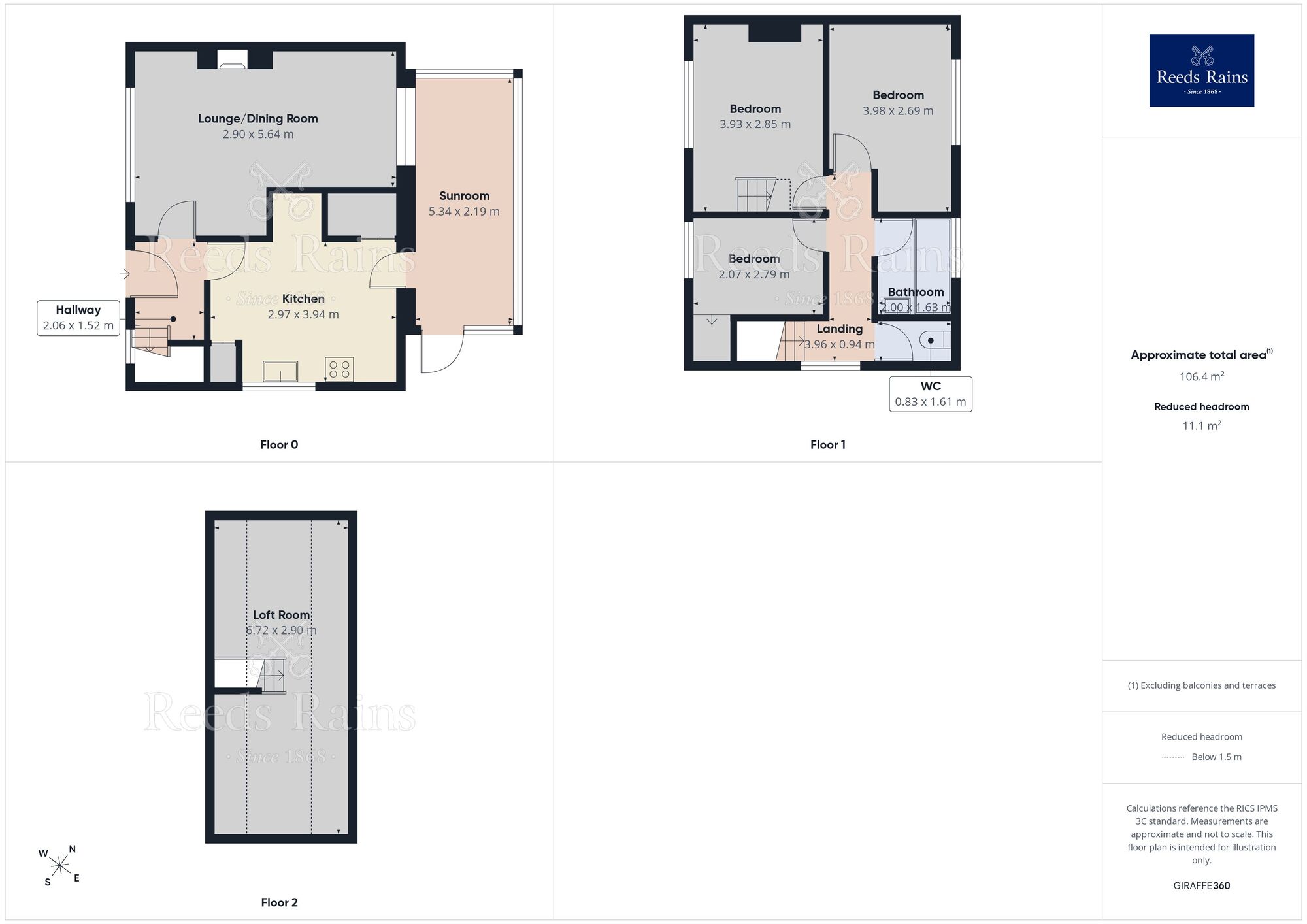 Floorplan of 3 bedroom Semi Detached House for sale, Yewlands Avenue, Bamber Bridge, Lancashire, PR5