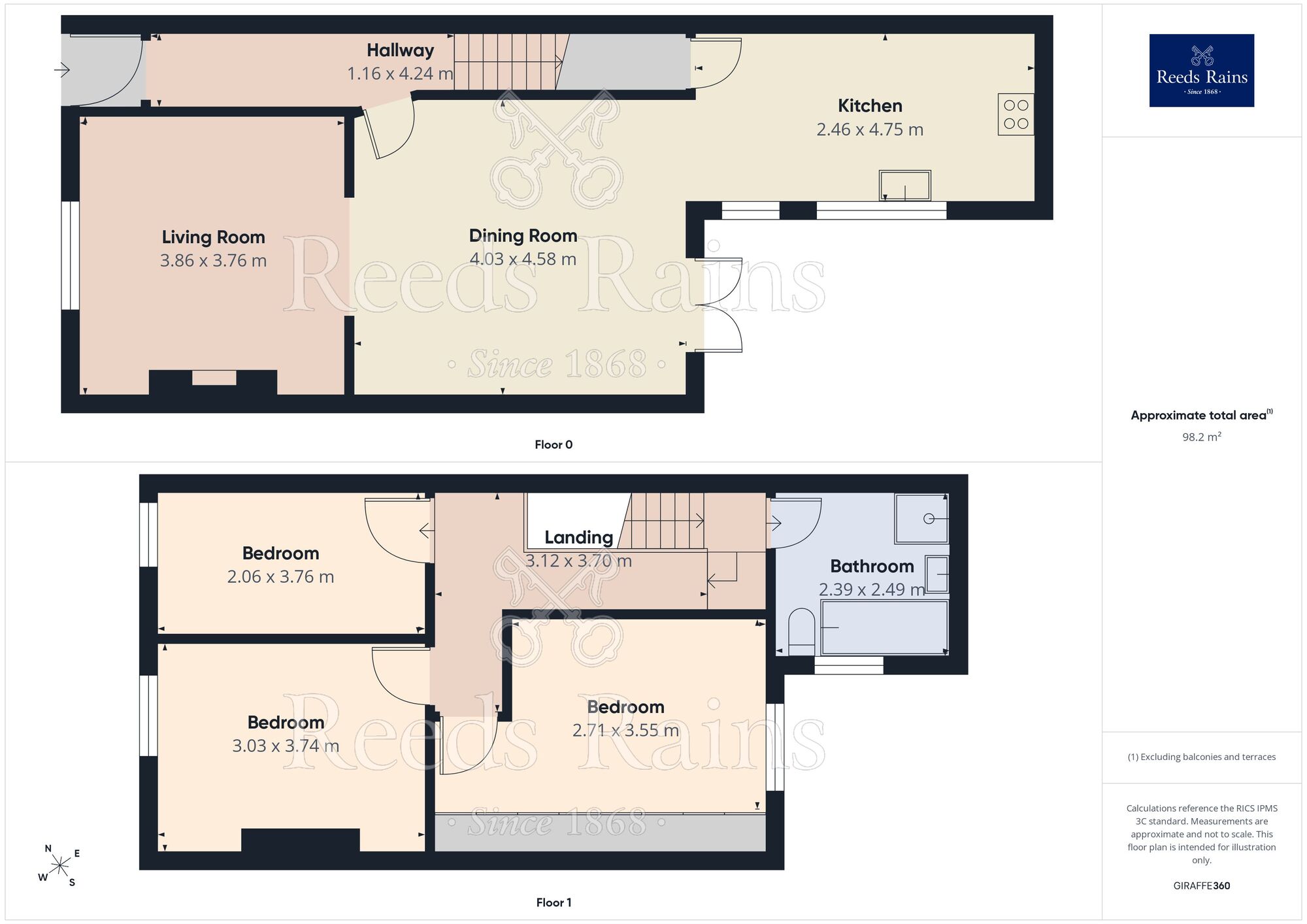 Floorplan of 3 bedroom End Terrace House for sale, Edward Street, Walton-le-Dale, Lancashire, PR5