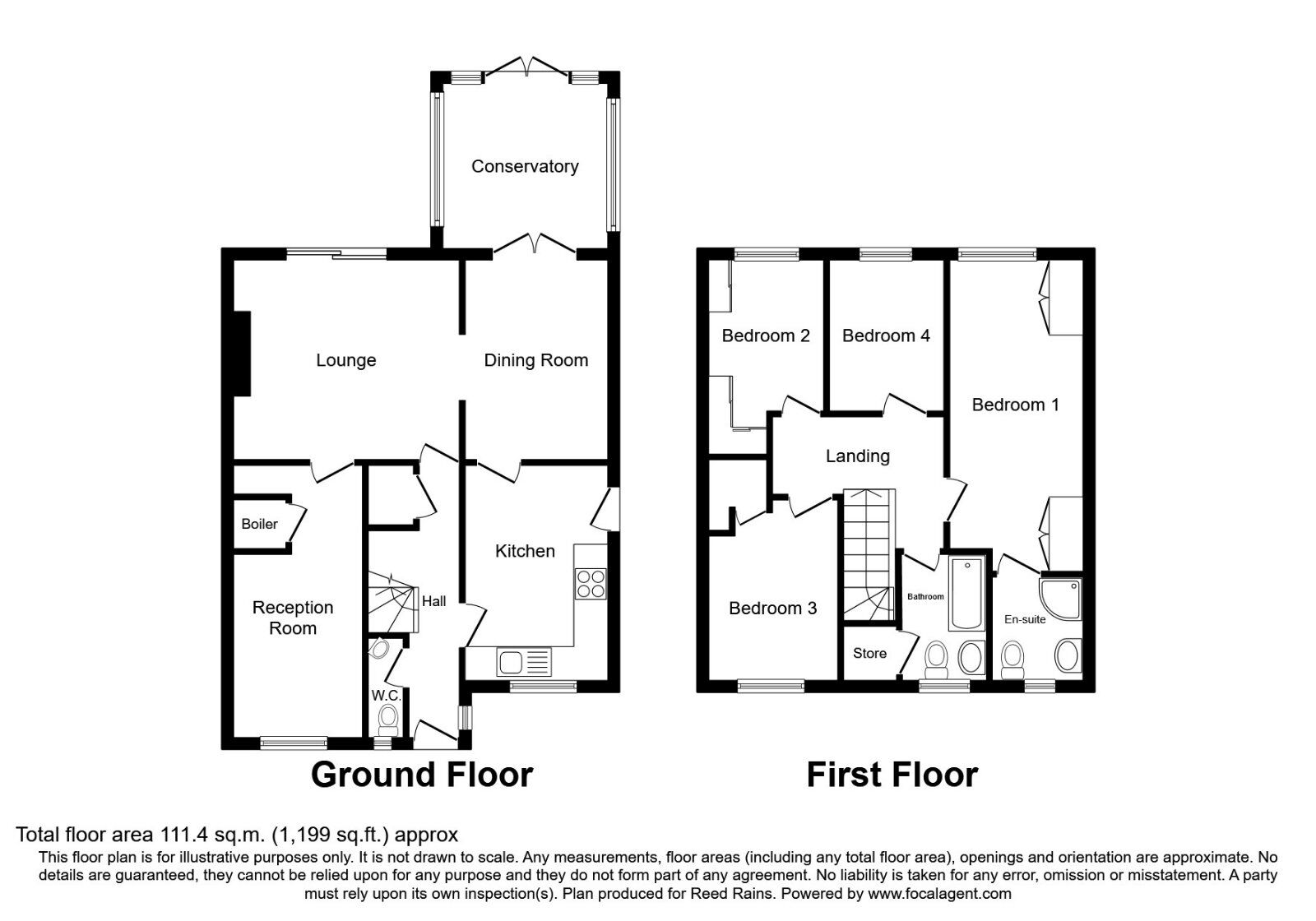 Floorplan of 4 bedroom Detached House to rent, Brindle Road, Bamber Bridge, Preston, PR5