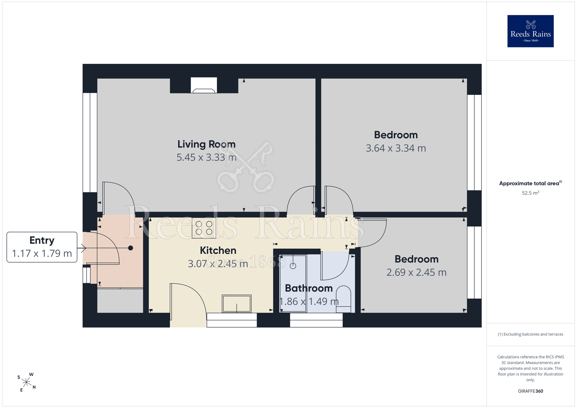 Floorplan of 2 bedroom Semi Detached Bungalow to rent, Holker Close, Hoghton, Lancashire, PR5